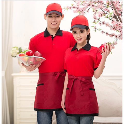Tạp dề nấu ăn dáng ngắn mềm mại đeo eo có dây buộc tiện lợi cho nhà bếp