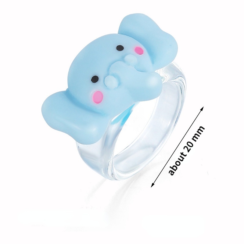 Nhẫn Acrylic Hình Động Vật Hoạt Hình Nhiều Màu Dễ Thương Cho Bé Gái