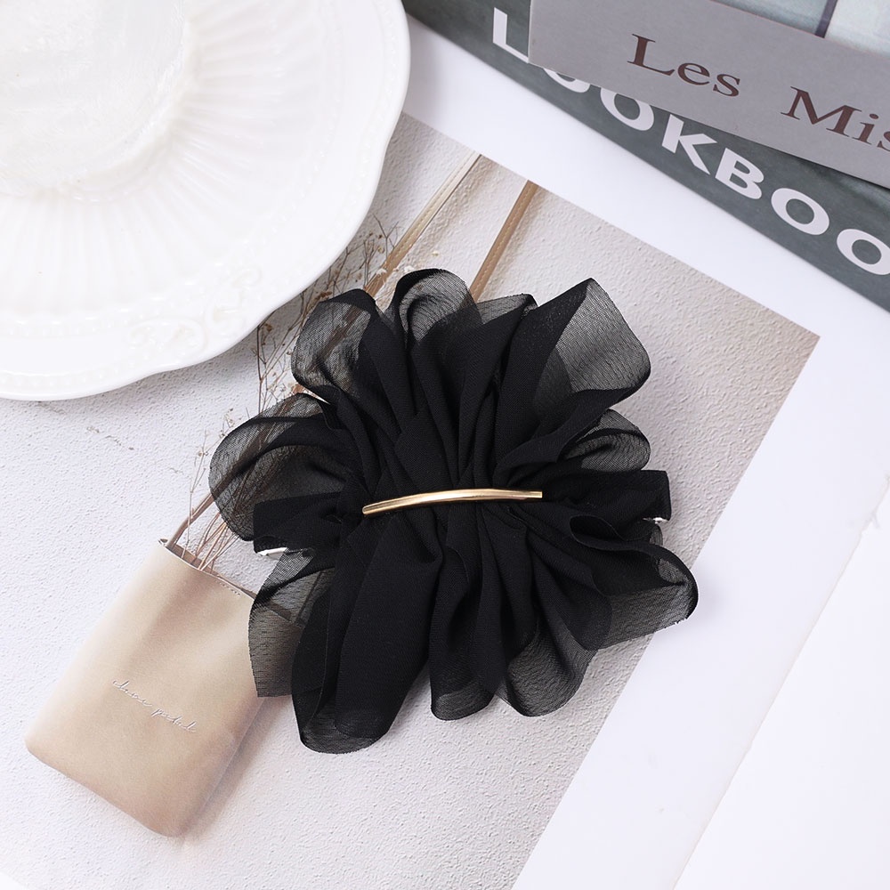 1 Kẹp Tóc Vải Voan Lưới Đính Hoa Xinh Xắn Cho Nữ