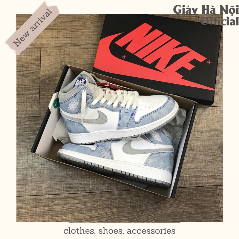 Giày Jordan Hyper Cổ Cao, Giày JD1 Xanh Loang Hàng Đẹp Full Box