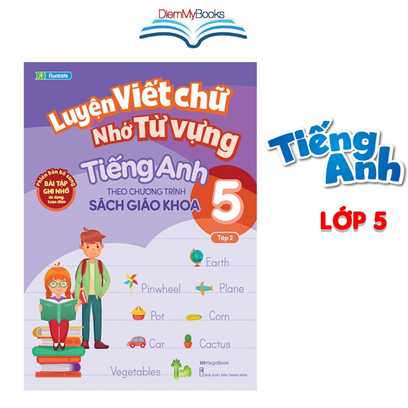 Sách Combo 2 Quyển Luyện Viết Chữ Đẹp Từ Vựng Tiếng Anh Theo Chương Trình Sách Giáo KHoa Lớp 5 Tập 1,2