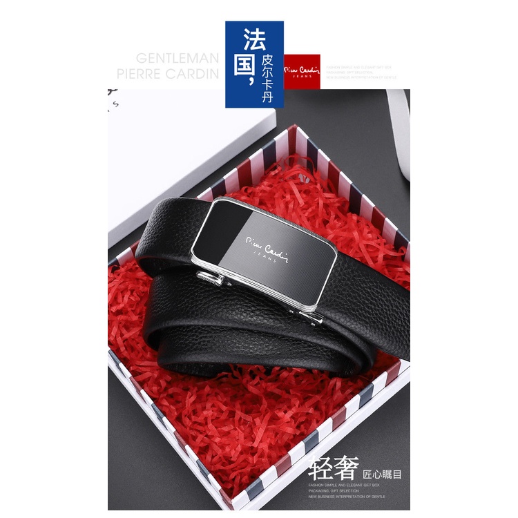 Thắt lưng da nam Pierre Cardin chính hãng, da bò thật 100%