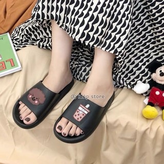 Dép bánh mì TRÀ SỮA nữ quai ngang đế cao 3cm EVA siêu nhẹ đi trong nhà văn phòng Maipy DL199