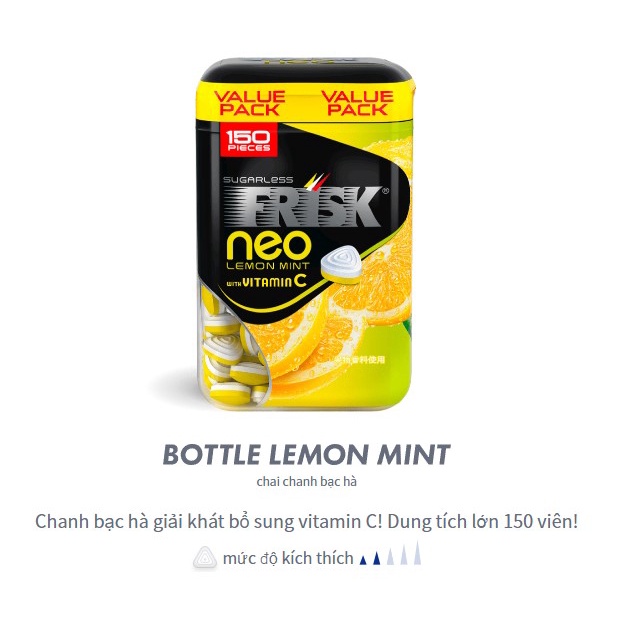 Kẹo ngậm vị chanh bạc hà, nho hộp lớn 150 viên Nhật bản