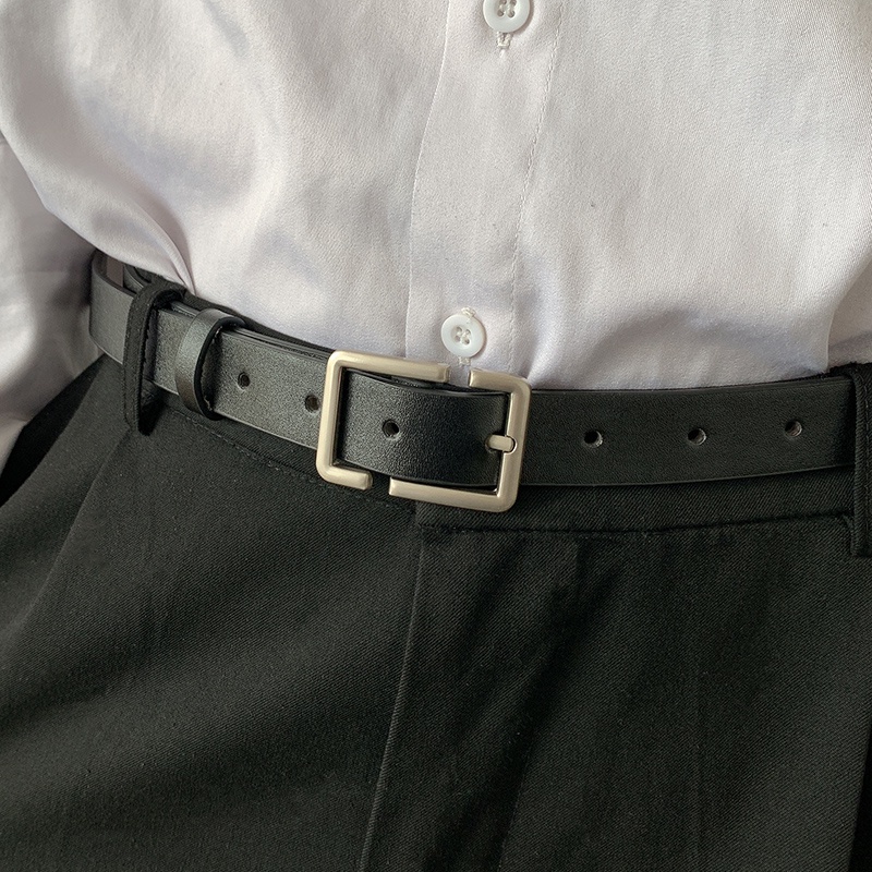 Thắt Lưng Nam Nữ Cao Cấp BBelt Loki Accessories Màu Đen Đẹp  - Dây Lưng Da PU Mặt Kim Loại Hàn Quốc - BBelt