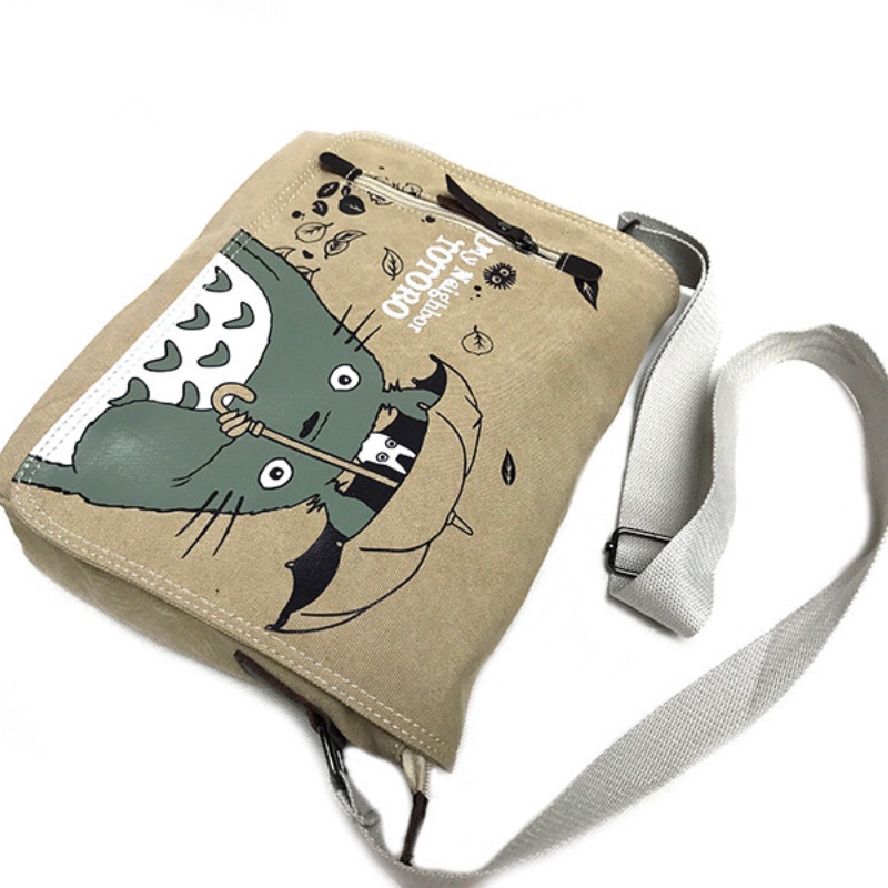 Túi Đeo Vai Vải canvas Hình Totoro Đáng Yêu 2023