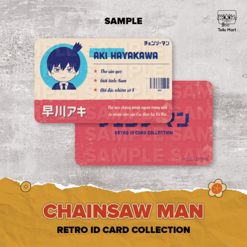 Thẻ Bài ID Card Chainsaw Man Retro Collection