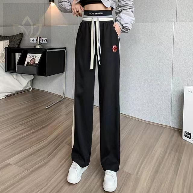 Quần Thể Thao Lưng Cao Dáng Suông Dễ Phối Đồ Màu Phong Cách Hàn Quốc Cho Nữ