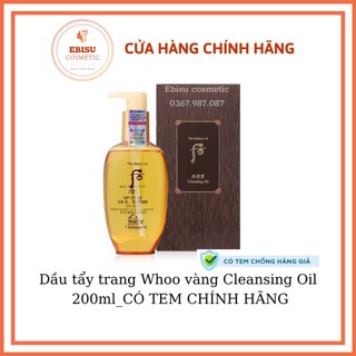 Dầu tẩy trang Whoo vàng Cleansing Oil 200ml_EBISU COSMETICS