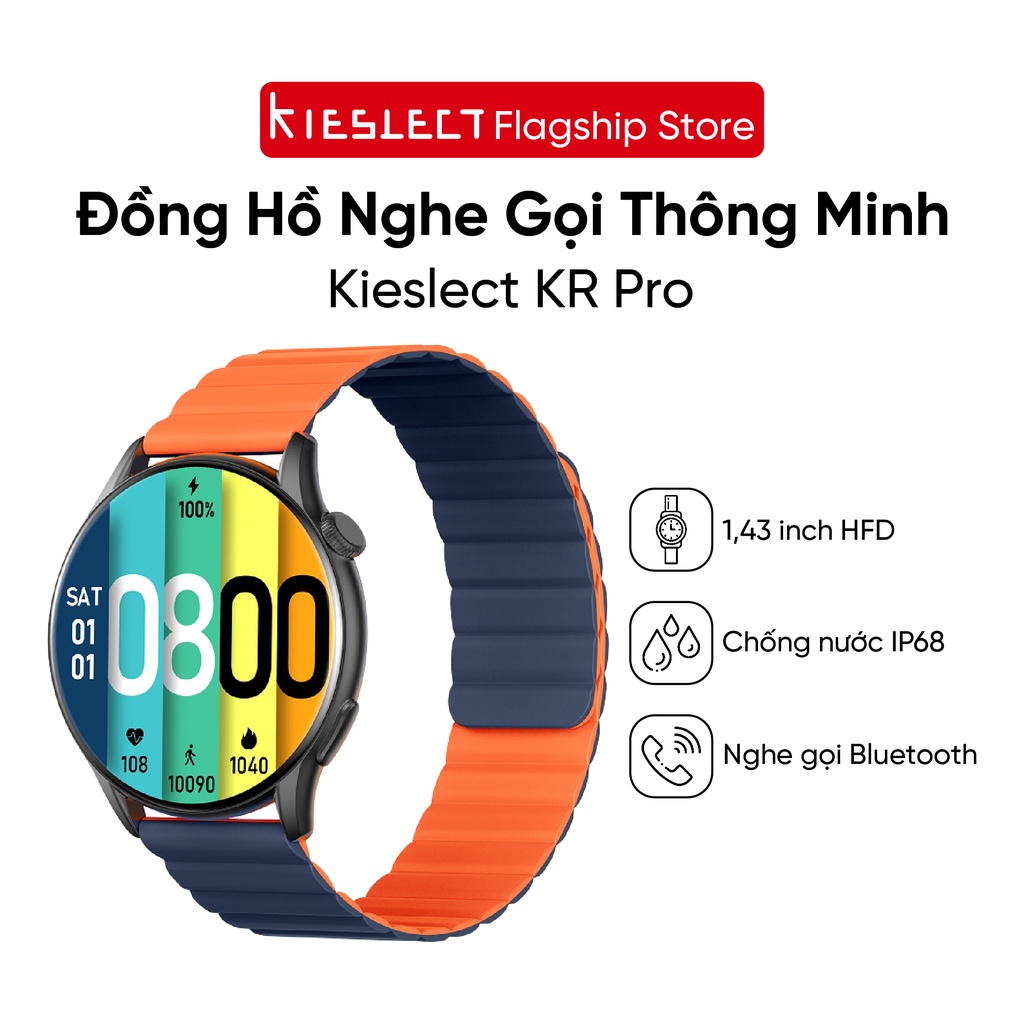 Đồng Hồ Kieslect Smart Calling Watch KR Pro Có Khả Năng Nghe Gọi, Màn AMOLED Cao Cấp Kèm Chống Nước IP68