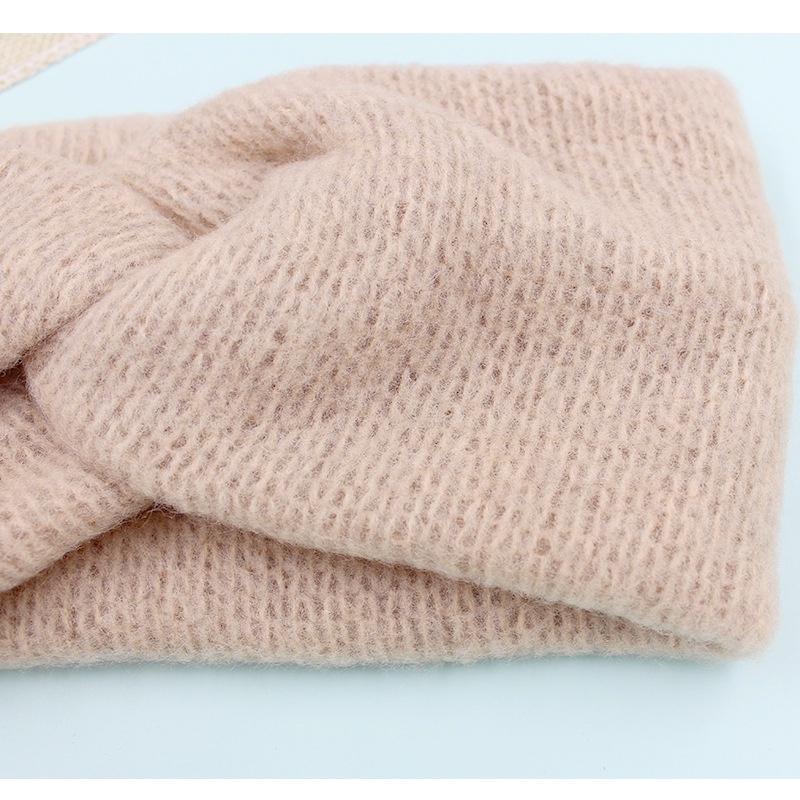 Băng Đô Len Bản Rộng Co Giãn Màu Trơn Thời Trang Mùa Đông Cho Nữ JP5