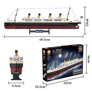 Lắp Ráp mô hình FC 6005 ( Xếp hình tàu Titanic In 1912 2in1 2022 mảnh ghép )
