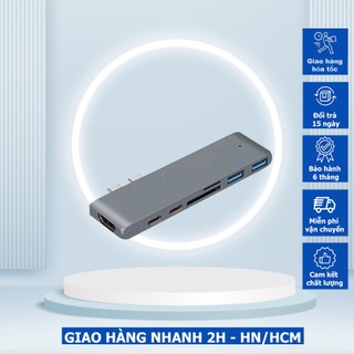Hub usb typec thunderbolt 3 to hdmi 7 in 1 , cổng hdmi 4k, 2 cổng usb 3.0, khe đọc thẻ nhớ sd/ tf, dùng cho macbook