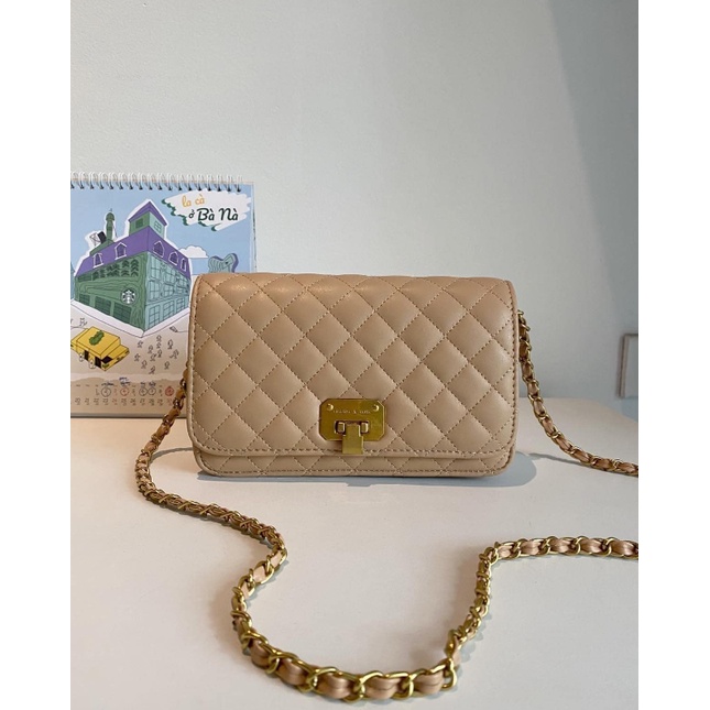 Túi Xách Nữ CNK Trám Ô Chỉ May 20cm