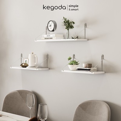 Kệ Gỗ Treo Tường Không Cần Khoan Dài 45cm, Rộng 15cm Thương Hiệu KEGODA KT55