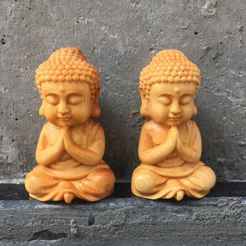 TƯỢNG GỖ PHẬT TỔ BỔN SƯ A DI ĐÀ NHỎ - TỜ CÚNG - PHỤ KIỆN Ô TÔ