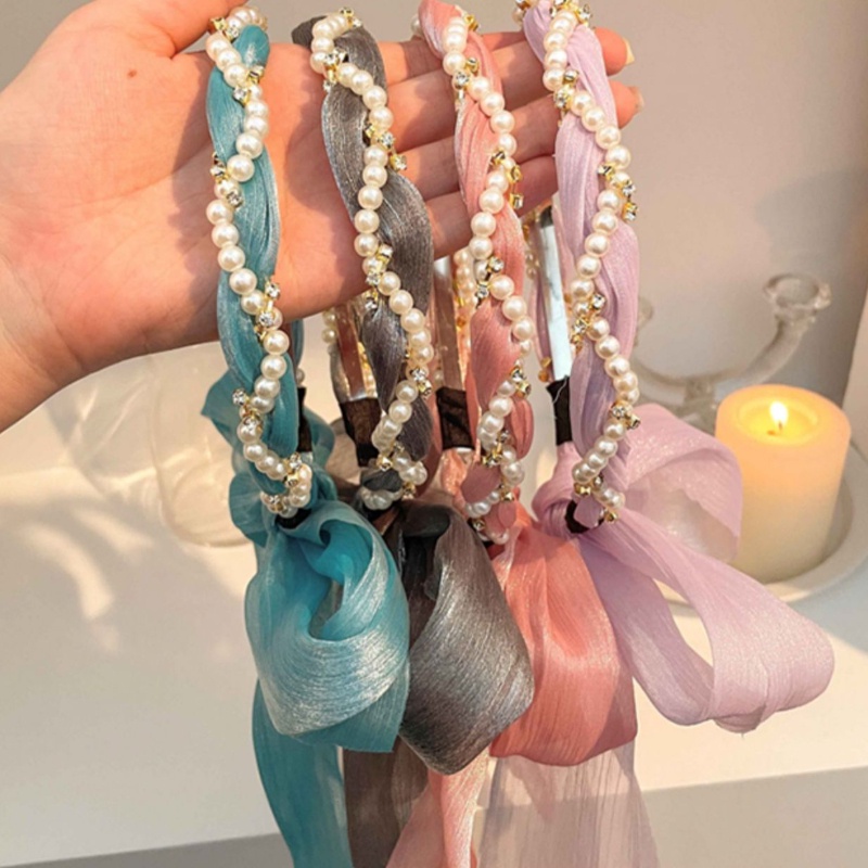 Băng Đô Cài Tóc Đính Hoa Và Ngọc Trai Thời Trang Mùa Hè Hàn Quốc 2023