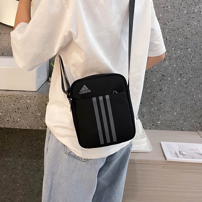 Adidas Túi đeo Chéo Nam Canvas Cao Cấp Chống Nước Hàn Quốc, đi Học, đi Chơi, Du Lịch