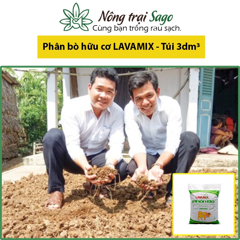 Phân Bò Hữu Cơ Đã Qua Xử Lý Không Mùi, Giàu Dinh Dưỡng, Làm Tơi Xốp Đất (gói 3 dm3) - Nông Trại Sago
