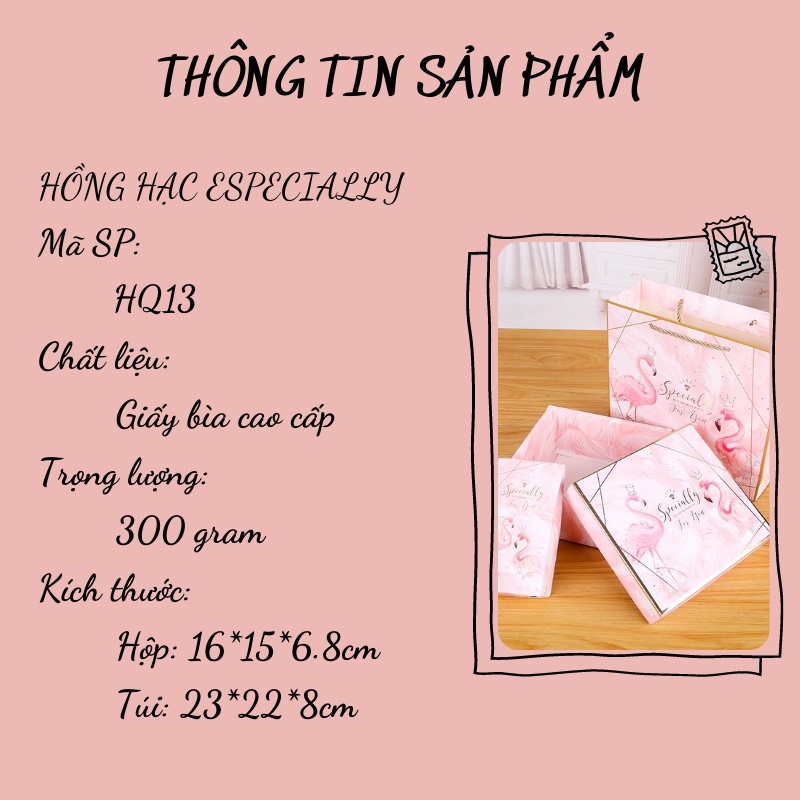 [HQ13] Combo Hộp & Túi Đựng Quà HỒNG HẠC ESPECIALLY Sang Trọng Ý Nghĩa Quà 14/2 - 8/3 - 20/10 - Kỷ niệm  - Tiệm Cá Trứng