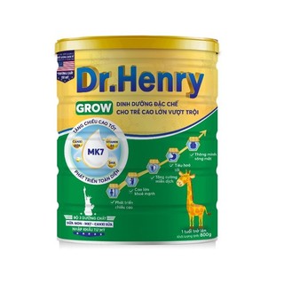 Sữa bột dr.henry grow lon 800g, phát triển chiều cao date 2024