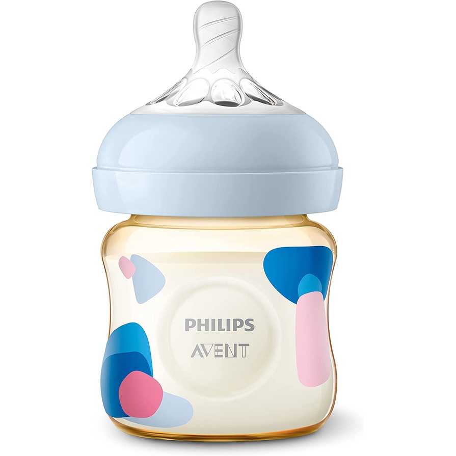 Philips Avent Bình sữa PPSU thiết kế tự nhiên 125ml cho trẻ từ 0 tháng tuổi SCF581/10