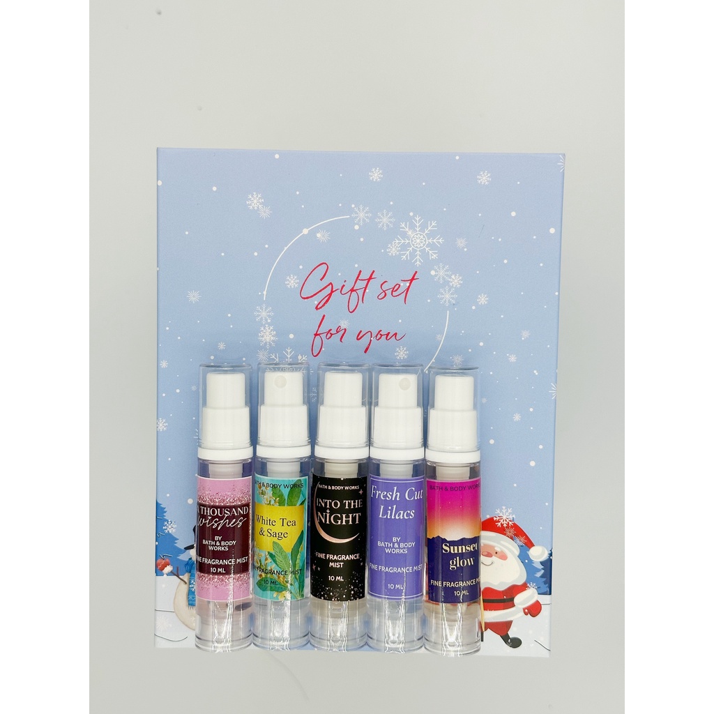 [Auth] [Mẫu 2] Set 5 mùi Body Mist Bath And Body Works  [10ml x5]