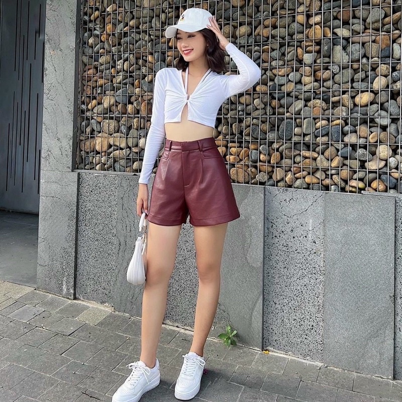 ÁO KIỂU TAY DÀI DÂY V DÁNG CROPTOP