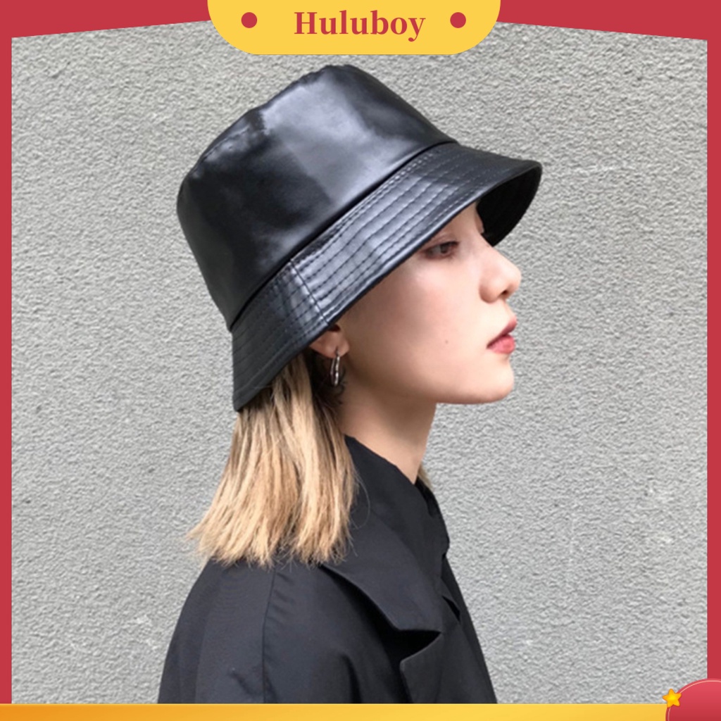 Mũ xô da giả màu trơn thời trang cho nữ