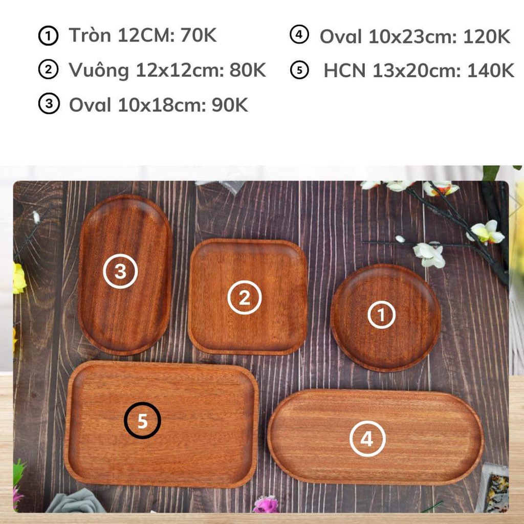 Khay gỗ decor, khay gỗ đựng đồ ăn, đĩa gỗ chụp ảnh decor tiện dụng