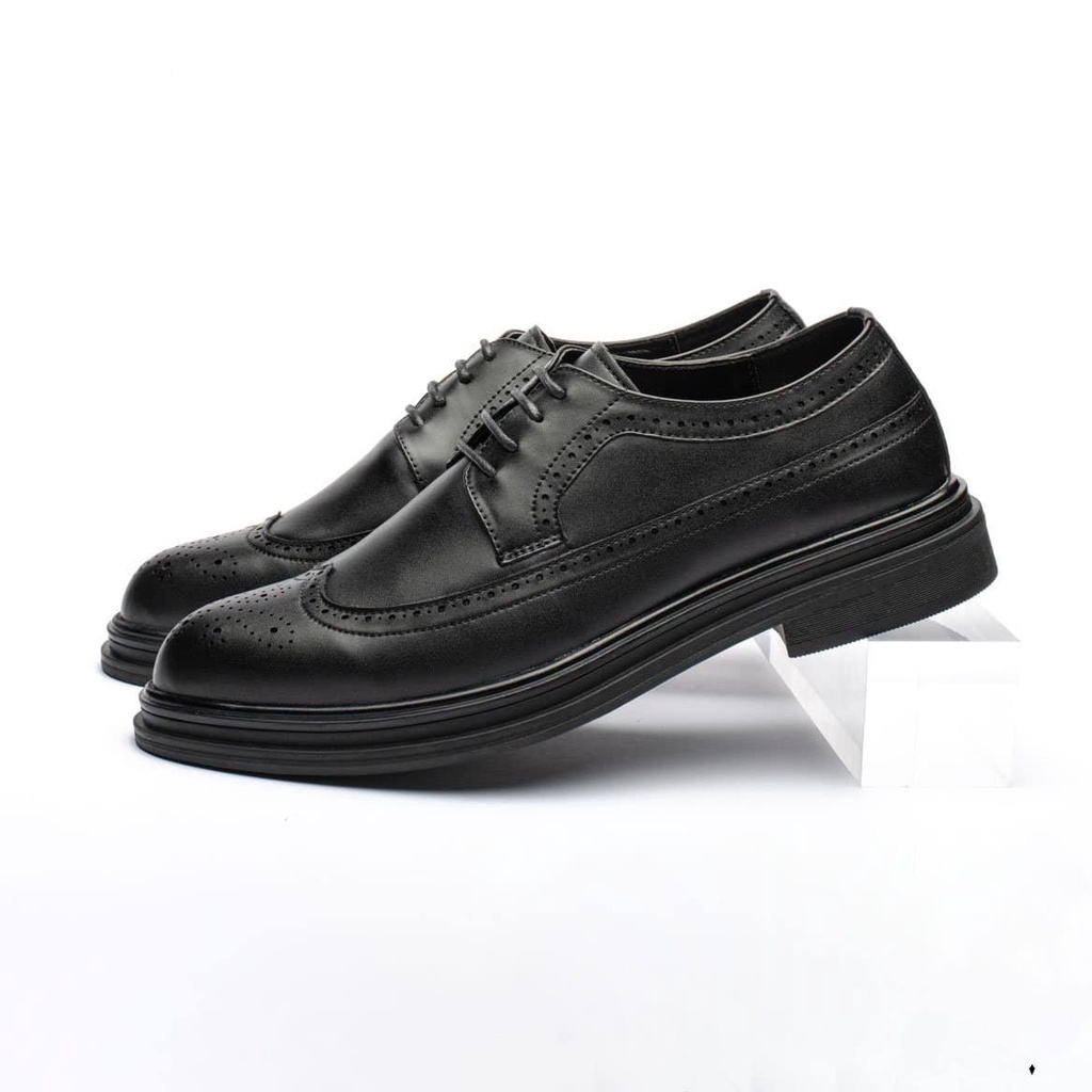 Giày Derby Nam công sở tăng chiều cao da bò thật N028