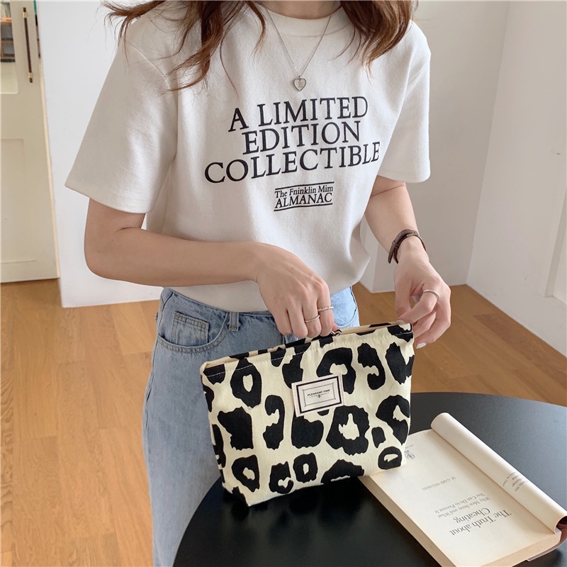 Túi Tote Vải Canvas Họa Tiết Da Báo 16291 Hợp Thời Trang Cho Nữ