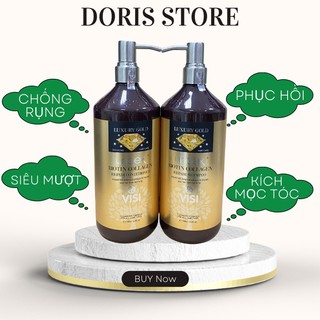 Dầu gội xả Biotin Collagen Luxury giảm rụng kích thích mọc tóc phục hồi tóc khô xơ hư tổn siêu thơm hàng chính hãng