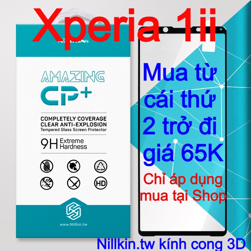 Kính cường lực cho Sony Xperia 1ii hiệu Nillkin.tw kính cong 3D keo viền siêu chắc