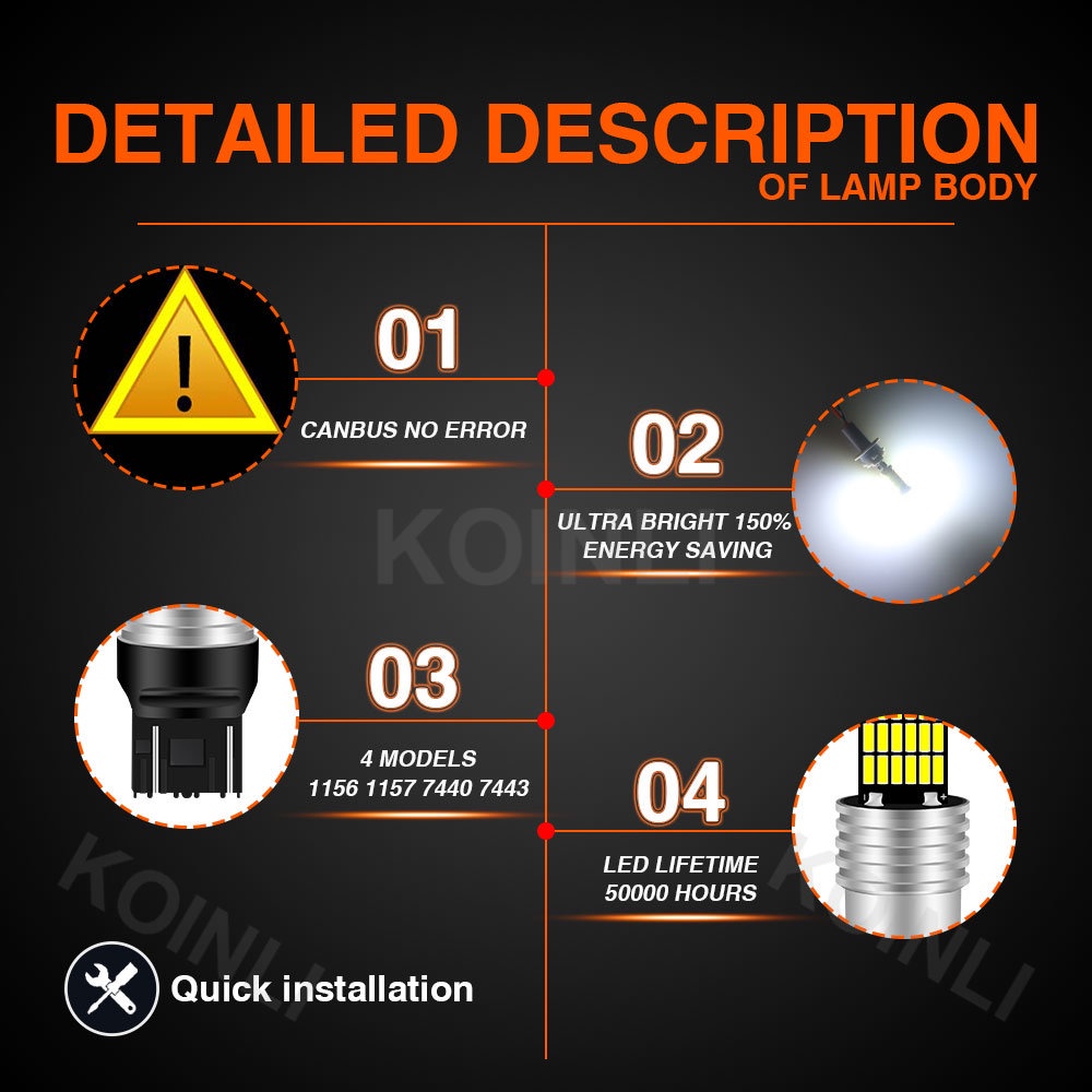 Bóng Đèn LED Tín Hiệu Phanh Xe Hơi 45SMD T15 1156 BA15S 1157 BAY15D P21W T20 7440 7443 W21W DC12V