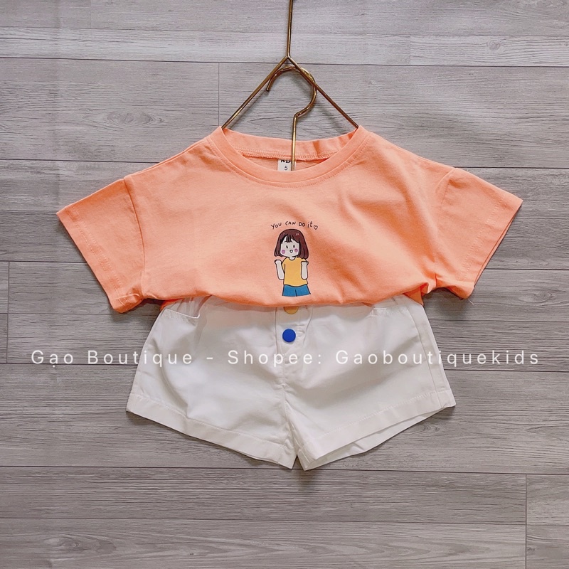 [Hình thật] Áo thun, quần kaki cho bé gái 8-20kg