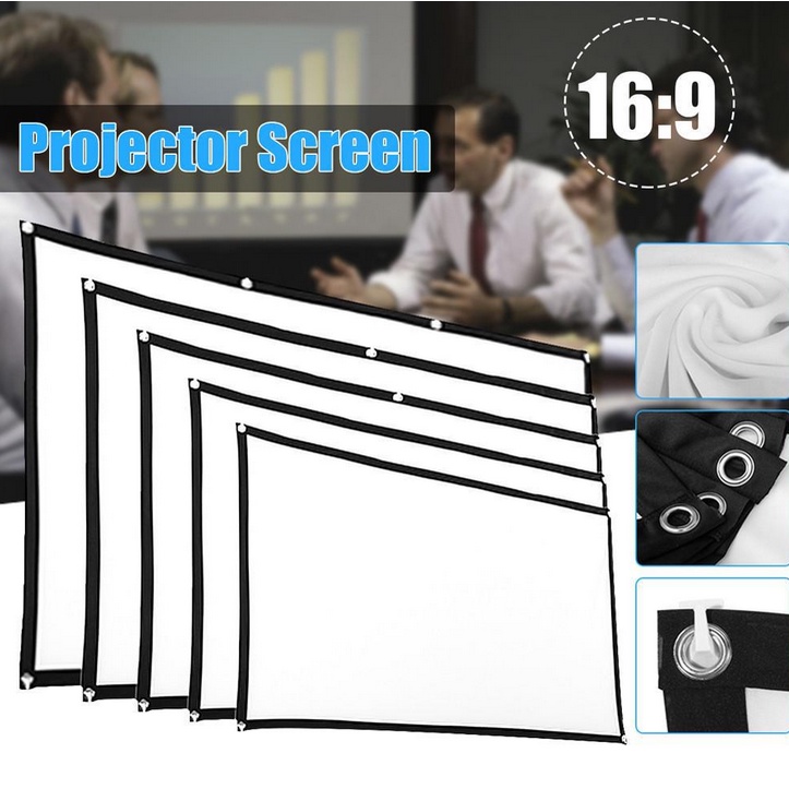 Màn chiếu vải, phản quang dán tường kaw có thể gập lại tại nhà 100 inch, 120inh