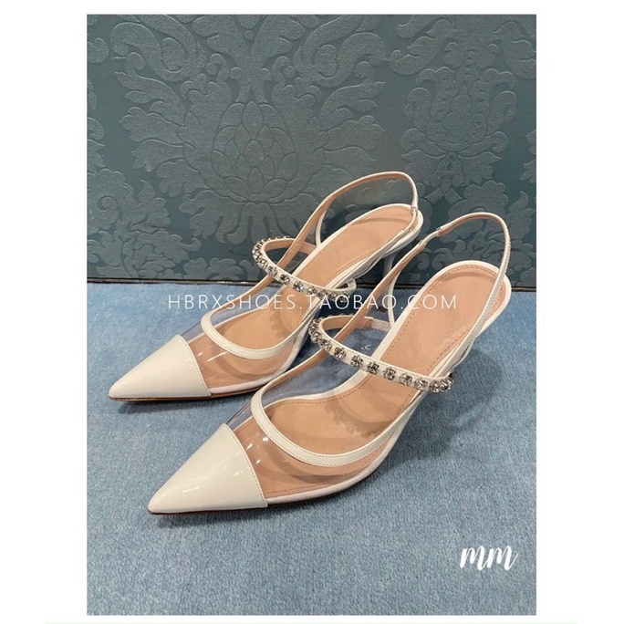 Giày cao gót míc mica ngọc ngang quai