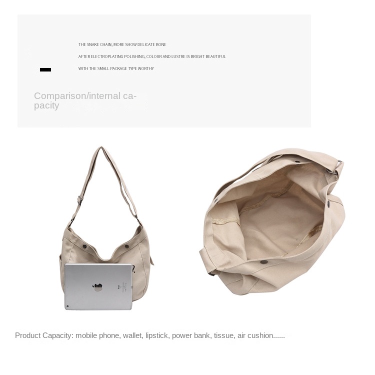 Túi Tote Đeo Vai / Xách Tay Bằng Vải Bạt In Chữ Thời Trang Hàn Quốc 2022 Cho Nữ