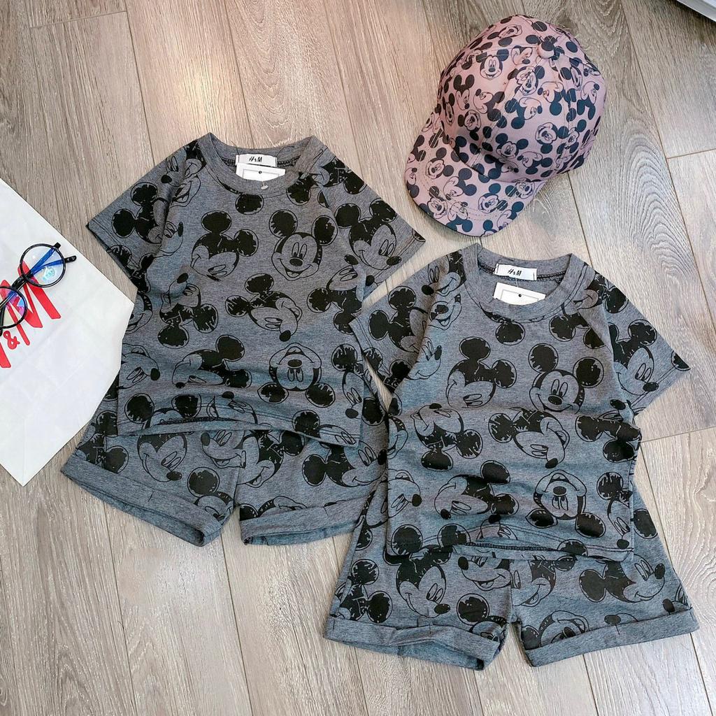 Set quần áo thun chuột mickey và nón cùng màu cho bé trai từ 10-23kg. BT11 Nội dung 1