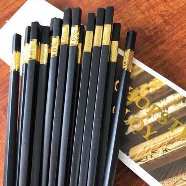 Hộp 10 Đôi Đũa Mạ Vàng Sang Trọng