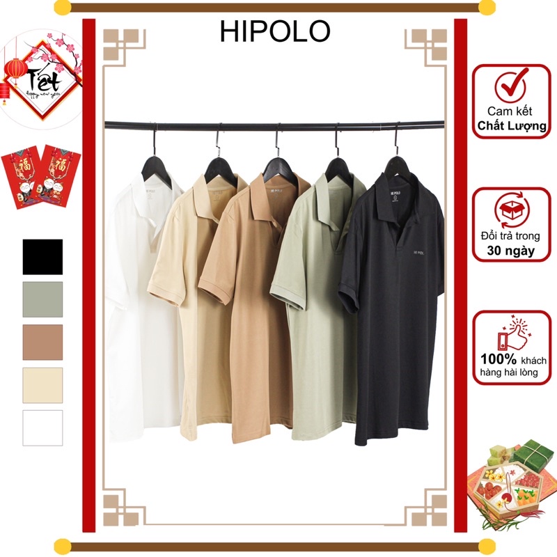 Áo thun POLO nam có cổ VEE vải cá sấu Cotton - không xù lông, không phai màu, thấm hút mồ hôi,form regular fit - HIPOL