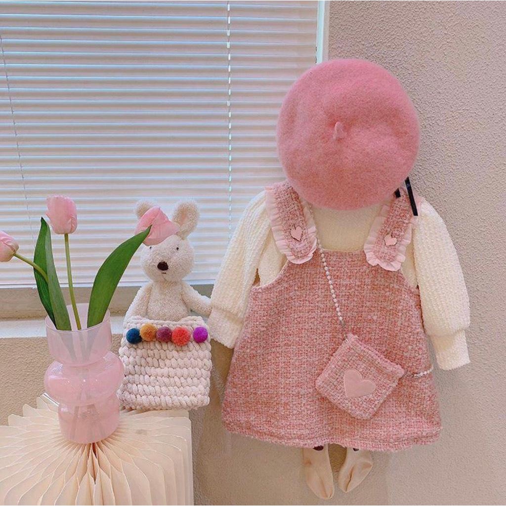 Sét yếm dạ, áo, kèm túi cho bé