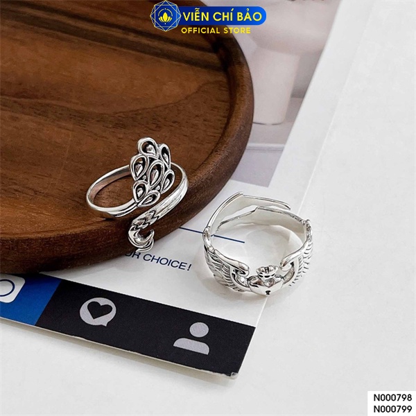 Nhẫn khổng tước cách điệu NEW chất liệu bạc Thái 925 thời trang phụ kiện trang sức nữ Viễn Chí Bảo N000799