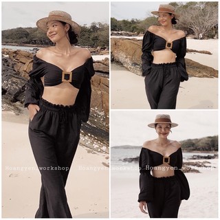 MADINA TOP - Áo croptop linen