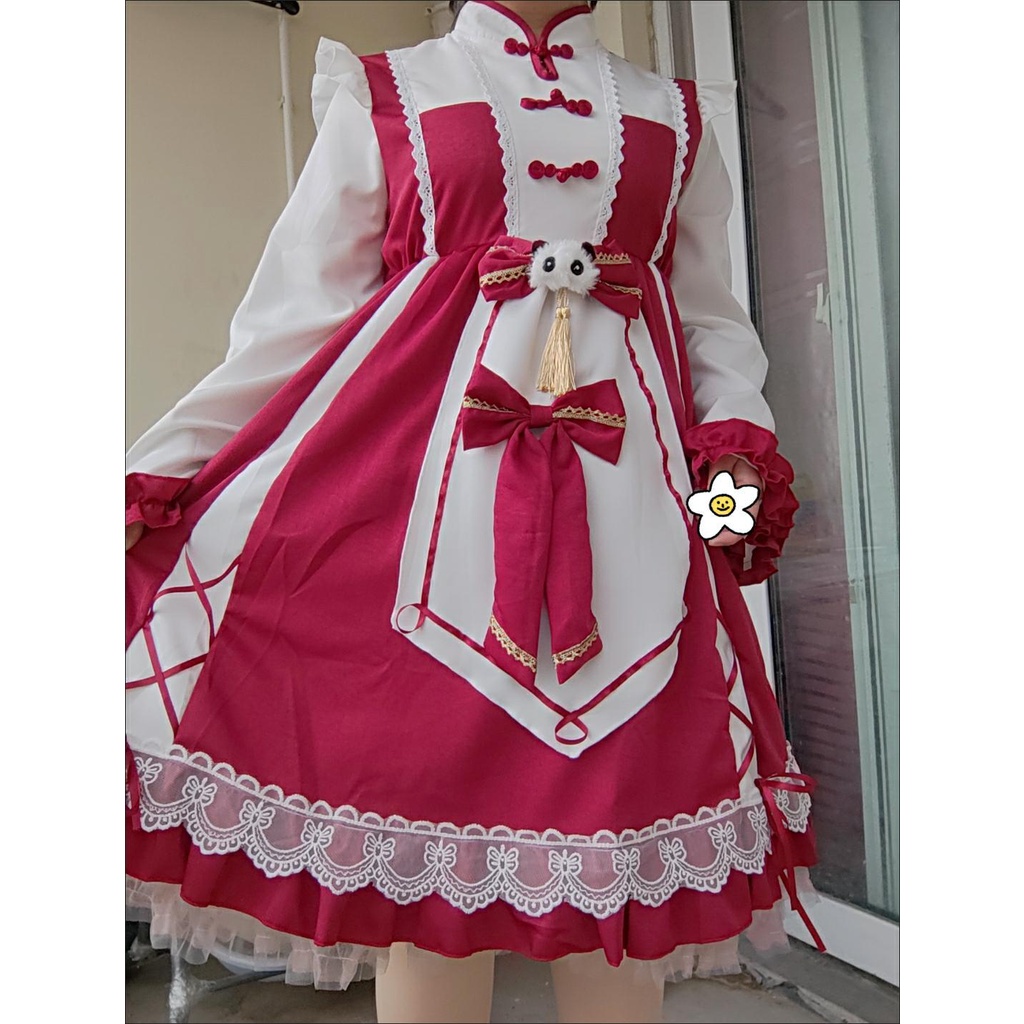 Đầm OP lolita váy babydoll đỏ