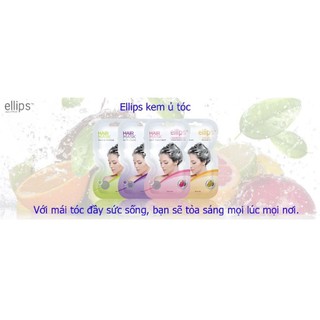 Kem ủ tóc ellips hair mask 20g dưỡng tóc bồng bềnh, phục hồi hư tổn
