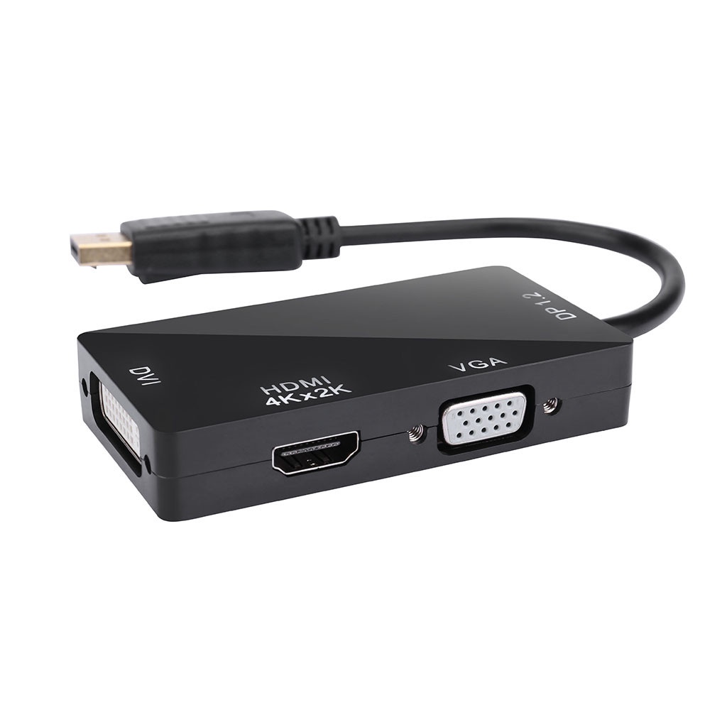 Cáp ChuyểN ĐổI DisplayPort Sang HDMI 4K DVI VGA 3 Trong 1 Cho MàN HìNh MáY ChiếU HDTV
