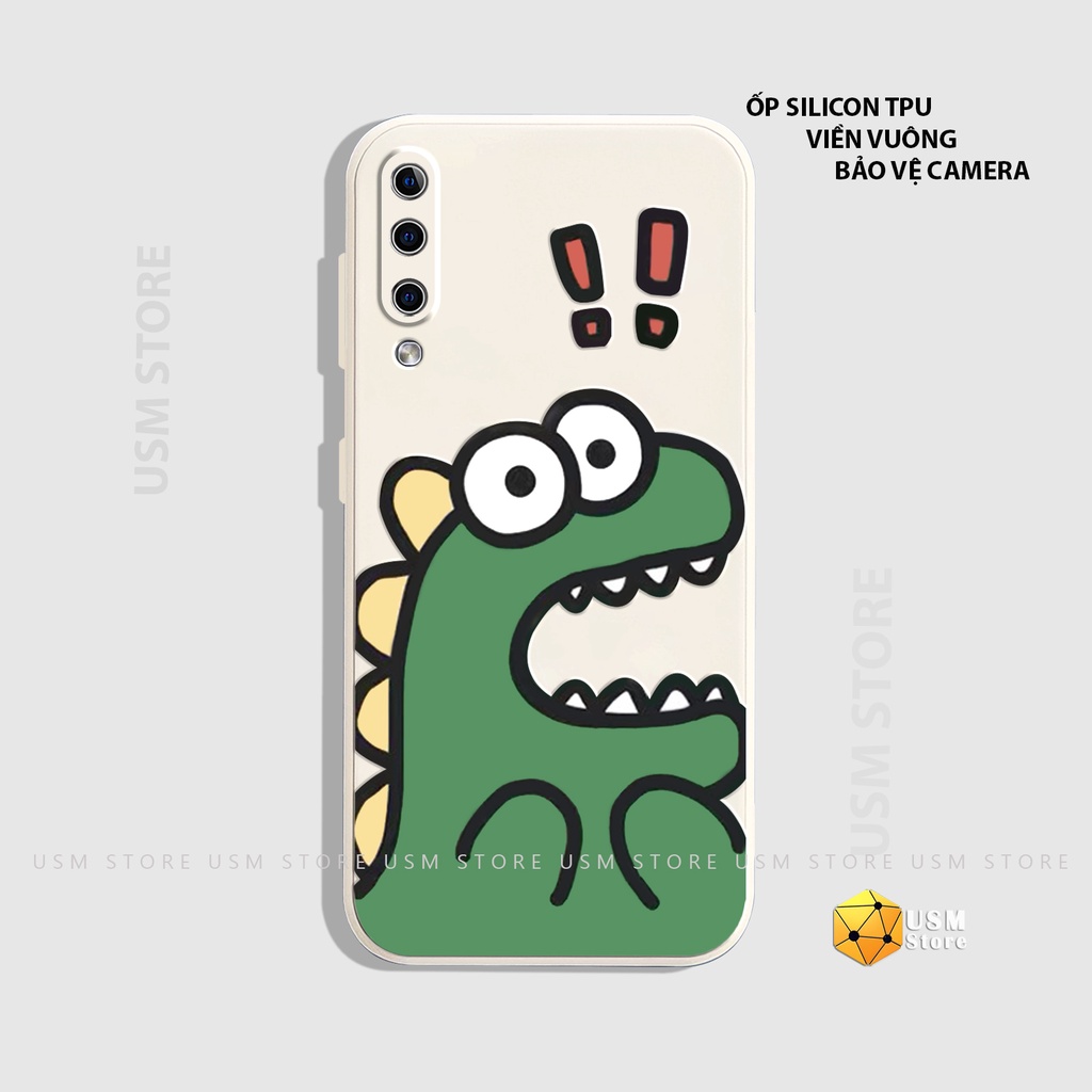 Ốp lưng Samsung A30S / A50 / A50S / A750 / A7 2018/ A750F, chất TPU siêu mềm mịn, viền vuông, in hình Khủng Long Cá Mập