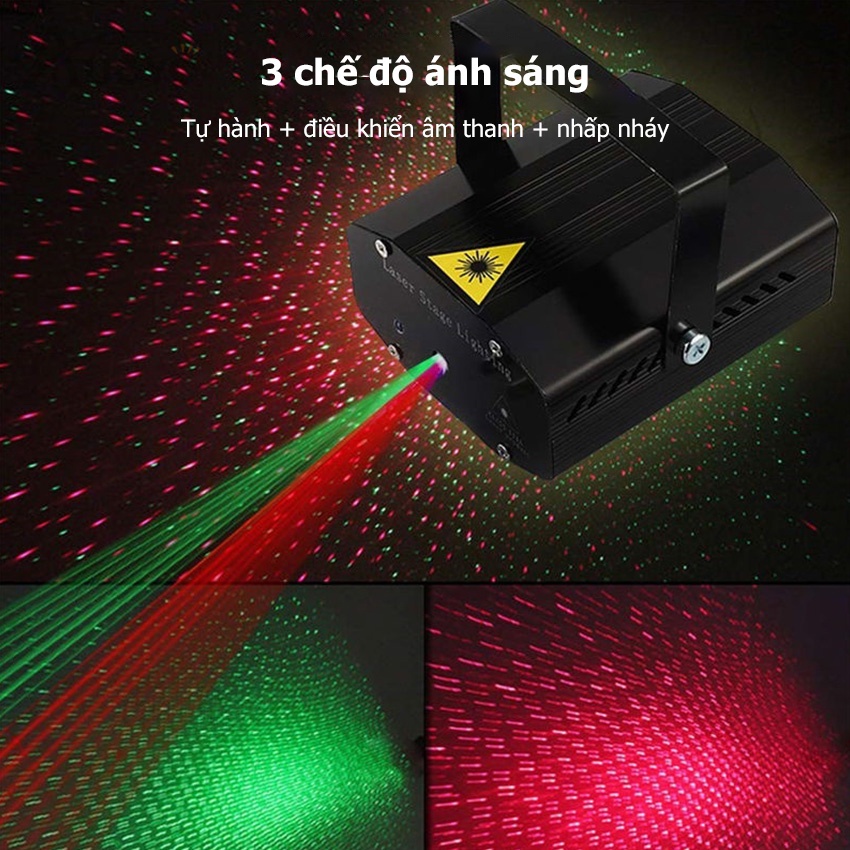 Đèn led chiếu laser DJ Auoyo RBG theo hiệu ứng nhạc thích hợp cho sân khấu KTV vũ trường